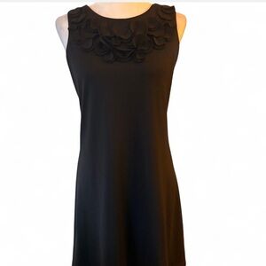 Coldwater Creek Black Sleeveless Ruffled Dress